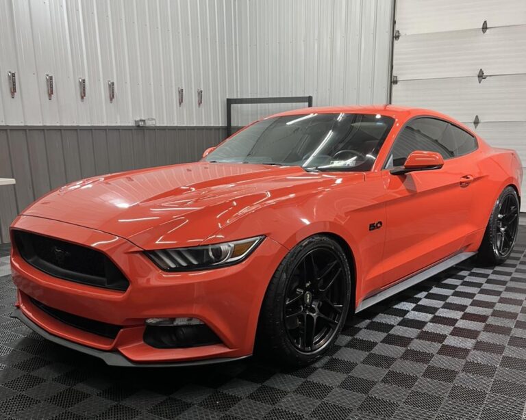 A car with exterior and interior detailing in a Huntingdon & Blair County pa shop.